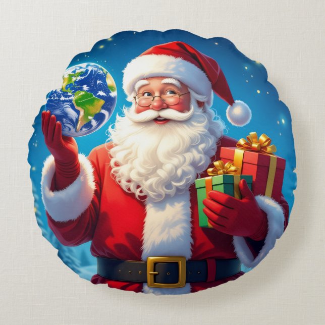 Cojín Redondo „Merry Christmas“1 (Anverso)