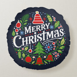 Cojín Redondo Merry Christmas 3