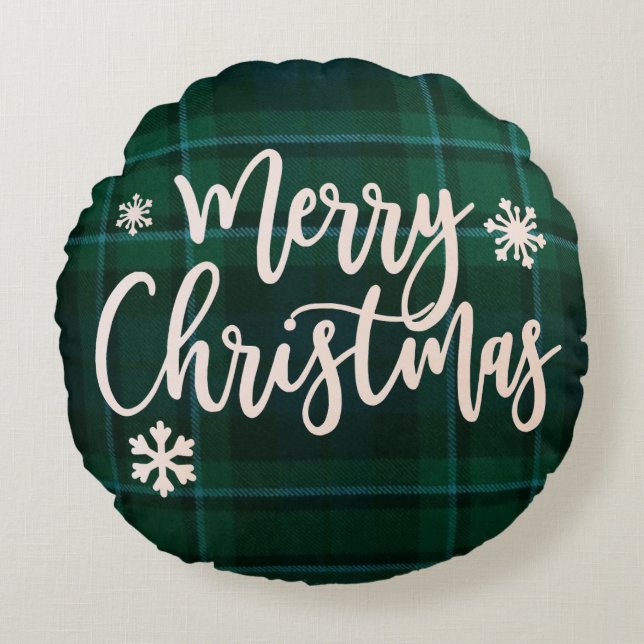 Cojín Redondo Merry Christmas Accent Pillow (Anverso)