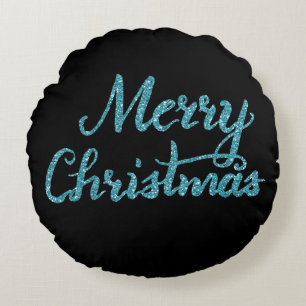 Cojín Redondo Merry Christmas script pilaf