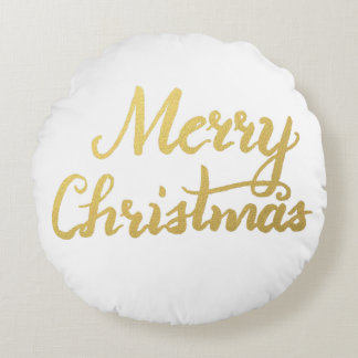 Cojín Redondo Merry Christmas script pilaf