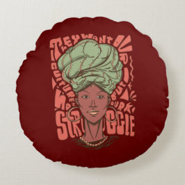 Cojín Redondo Mes de la historia negra de la mujer africana