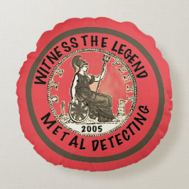 Cojín Redondo Metal Detectorist 21st Birthday 