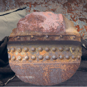 Cojín Redondo Metalizado marrón rosado rusto