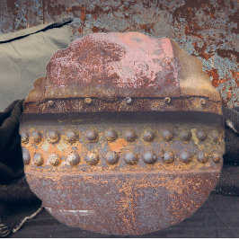 Cojín Redondo Metalizado marrón rosado rusto