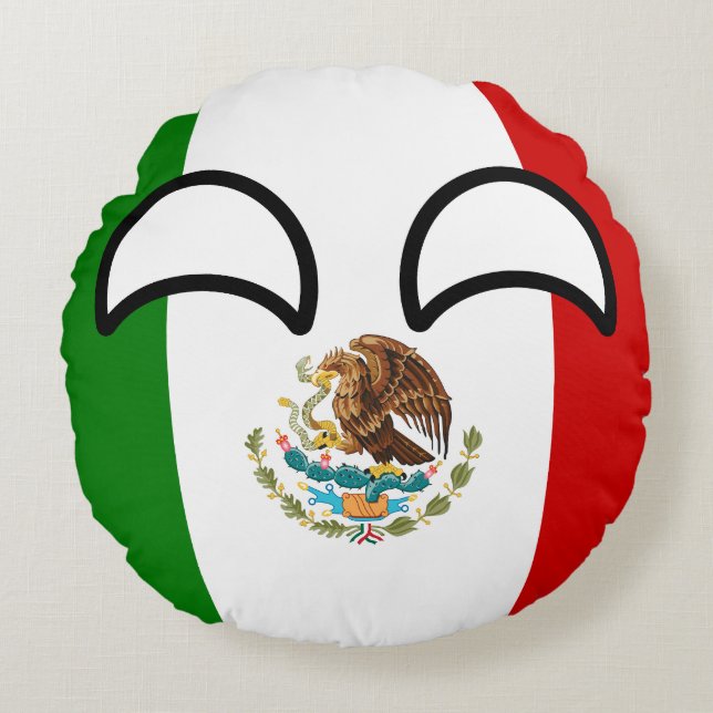 Cojín Redondo México Geeky que tiende divertido Countryball (Anverso)