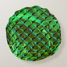 Cojín Redondo Mezclar curvas o ondulaciones 3D y verde