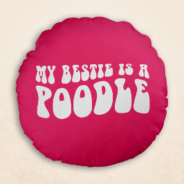 Cojín Redondo Mi Bestie Es Una Moda Retro Onda De Carne Rosa