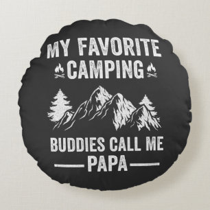 Cojín Redondo Mi camping favorito - Amigos me llaman Papá