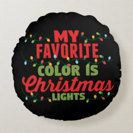 Cojín Redondo Mi Color Favorito Son Las Luces Navidades