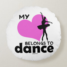 Cojín Redondo Mi corazón pertenece a la danza
