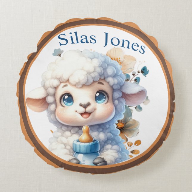 Cojín Redondo Mi Cordero Pequeño (Anverso)