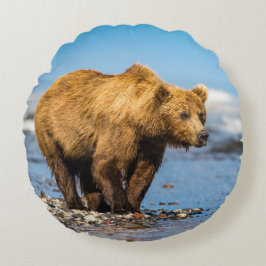 Cojín Redondo Mi mamá oso viendo a sus dos hijos