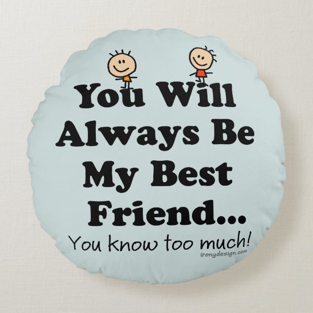 Cojín Redondo Mi mejor amigo (Anverso)