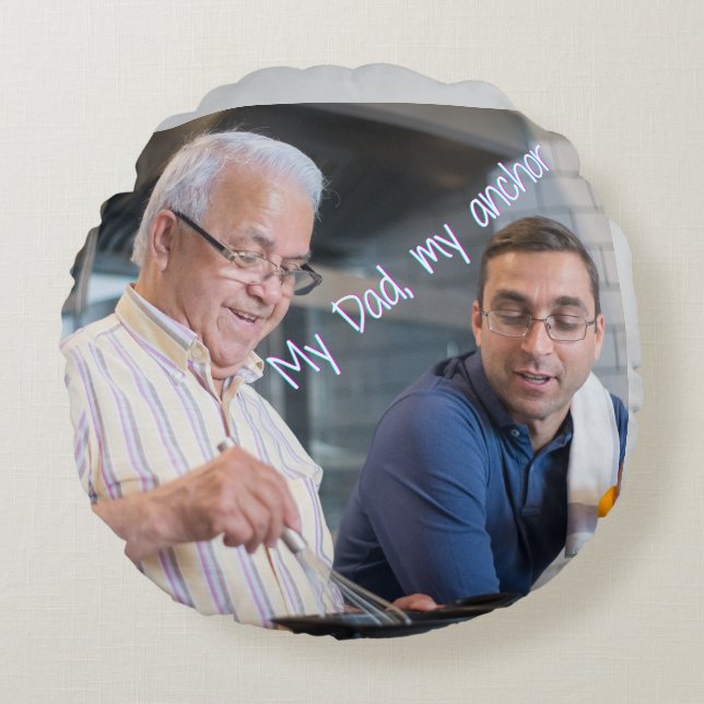 Cojín Redondo Mi papá, mi ancla (Anverso)