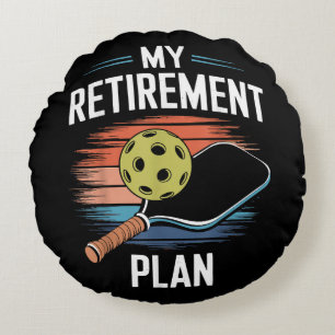 Cojín Redondo Mi plan de jubilación jugador de pickleball