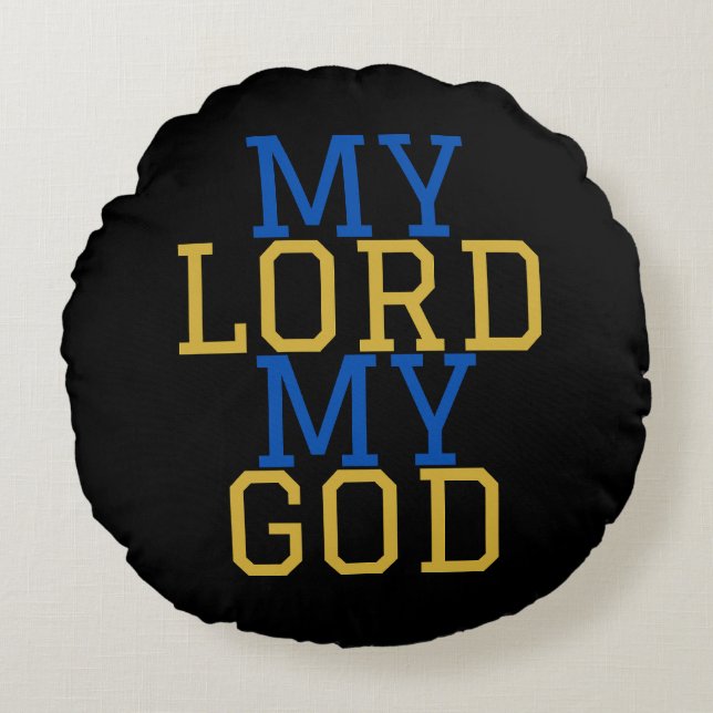 Cojín Redondo Mi Señor Mi Dios Bíblico (Anverso)