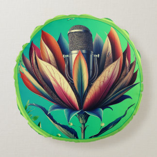 Cojín Redondo Micrófono en flor