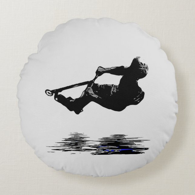 Cojín Redondo Midair Stunts - Scooter Rider (Anverso)