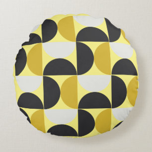 Cojín Redondo MidCentury Modern turmmérico y gris de pistón