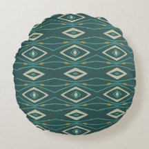 Midcentury Style Geometric Orange Teal Abstract