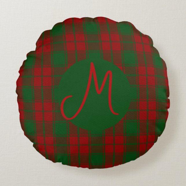 Cojín Redondo Middleton Tartan Monogrammed (Anverso)