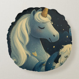 Cojín Redondo Midnight Unicorn Slumber Fiesta