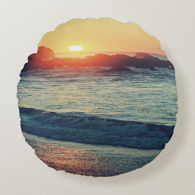 Cojín Redondo Mientras el Sol se pone...... (Anverso)