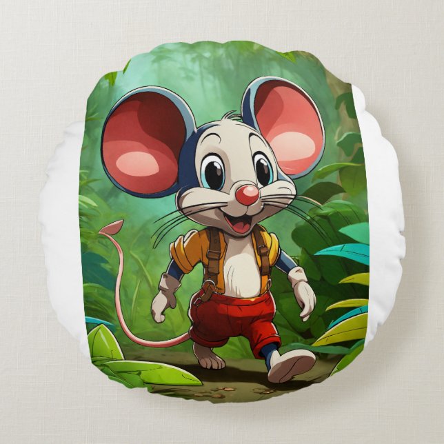 Cojín Redondo Milo el ratón de la jungla (Anverso)
