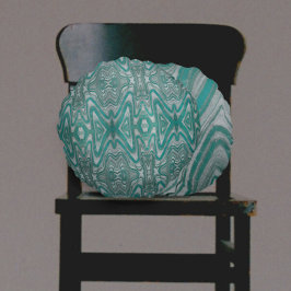 Cojín Redondo Mineral acuático y gris ondulado