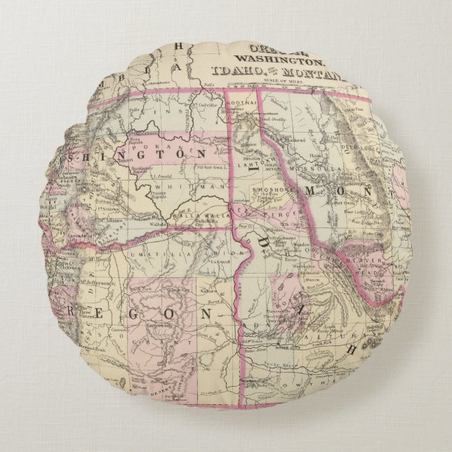 Cojín Redondo Mineral, lavado, Ida, Mont (Anverso)