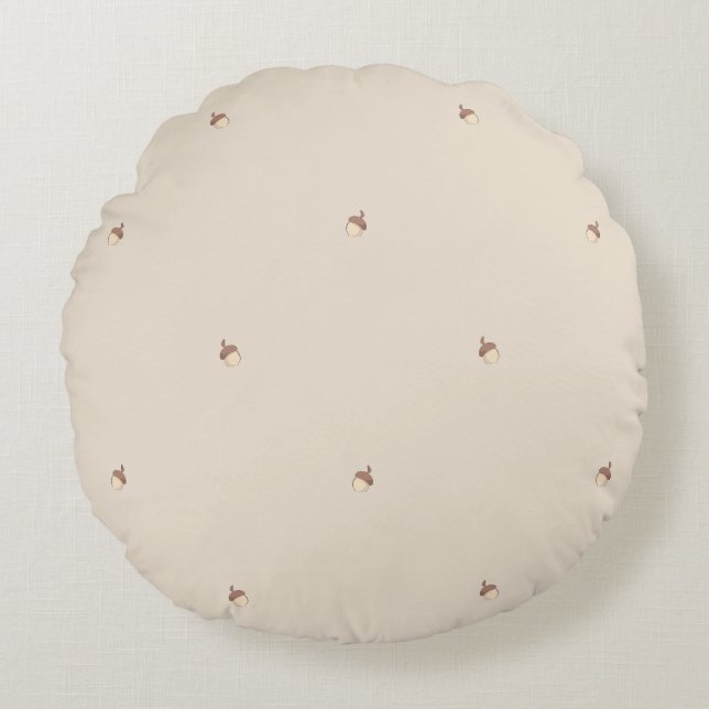 Cojín Redondo Minimal Acorn Pattern Pillow - Round (Anverso)