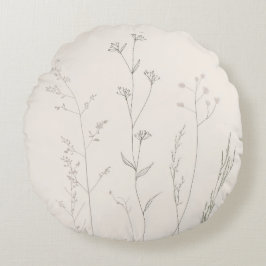 Cojín Redondo Minimal Botanical Pillow – Soft Spring Wildflower 