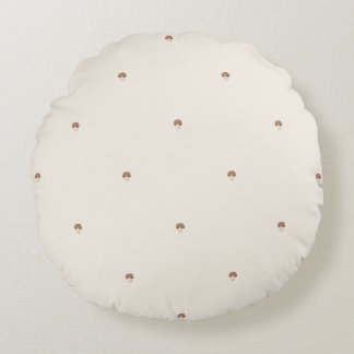 Cojín Redondo Minimal Mushroom Pattern Pillow – Light / Round