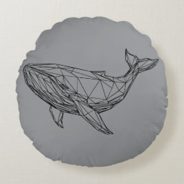 Cojín Redondo Minimalist Geometric Whale Pillow