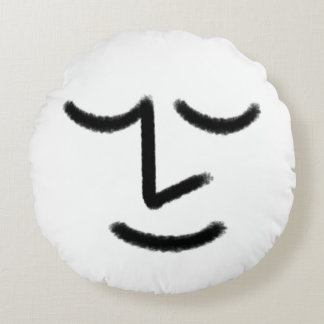 Cojín Redondo Minimalist Zen Face Throw Pillow
