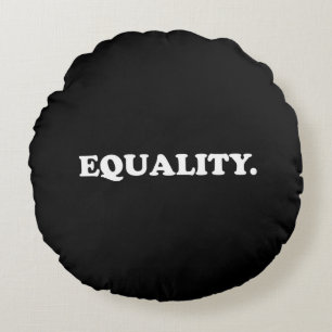 Cojín Redondo Minimalista de tipografía moderna blanca y de igua