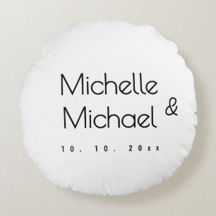 Cojín Redondo Minimalistas nombres modernos profesionales en bla