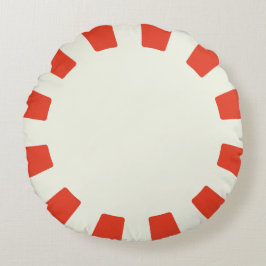 Cojín Redondo Minoria blanca y roja de caprino