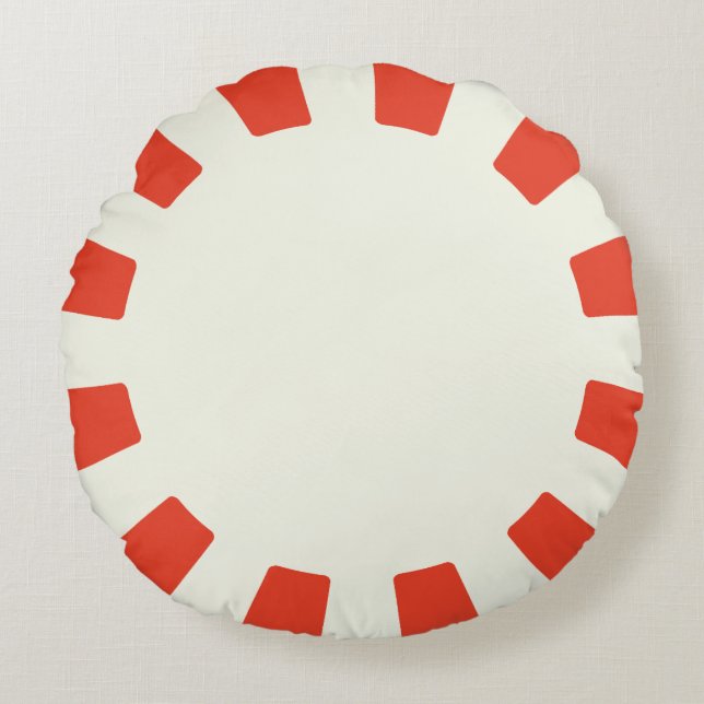 Cojín Redondo Minoria blanca y roja de caprino (Anverso)