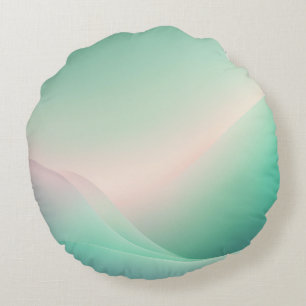 Cojín Redondo Minty Green Rosa AI art