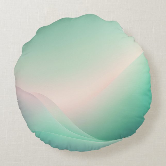 Cojín Redondo Minty Green Rosa AI art (Reverso)