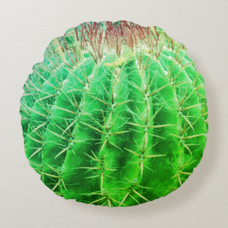 Cojín Redondo Mirada Espinosa Cactus Verde Natural