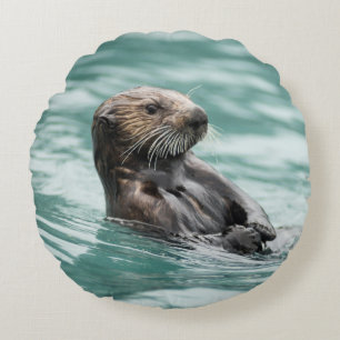Cojín Redondo Mirando el Otter marino