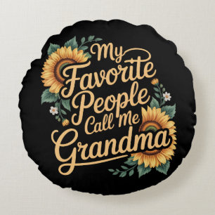 Cojín Redondo Mis personas favoritas me llaman abuela día de la 