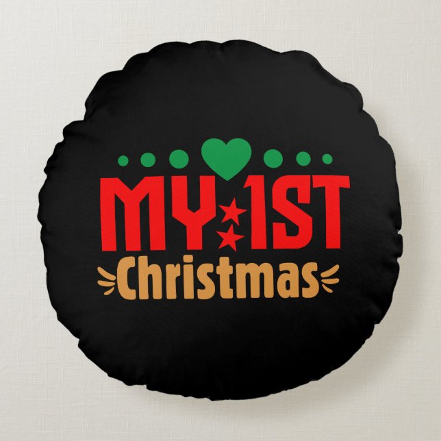 Cojín Redondo Mis primeros Navidades-39723 (Anverso)
