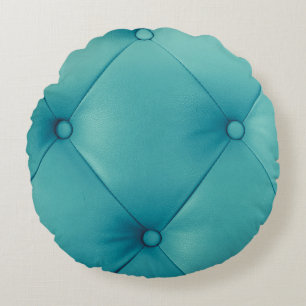 Cojín Redondo Mobiliario lujoso de cuero marrón con pero