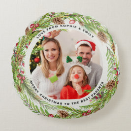 Cojín Redondo moda foliage moderna Navidades elegantes de eucali