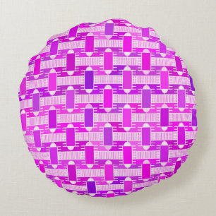 Cojín Redondo Moda industrial Art Déco, violeta, orquídea, lavan