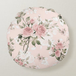 Cojín Redondo moda lamentable, moda francesa, vintage, floral,